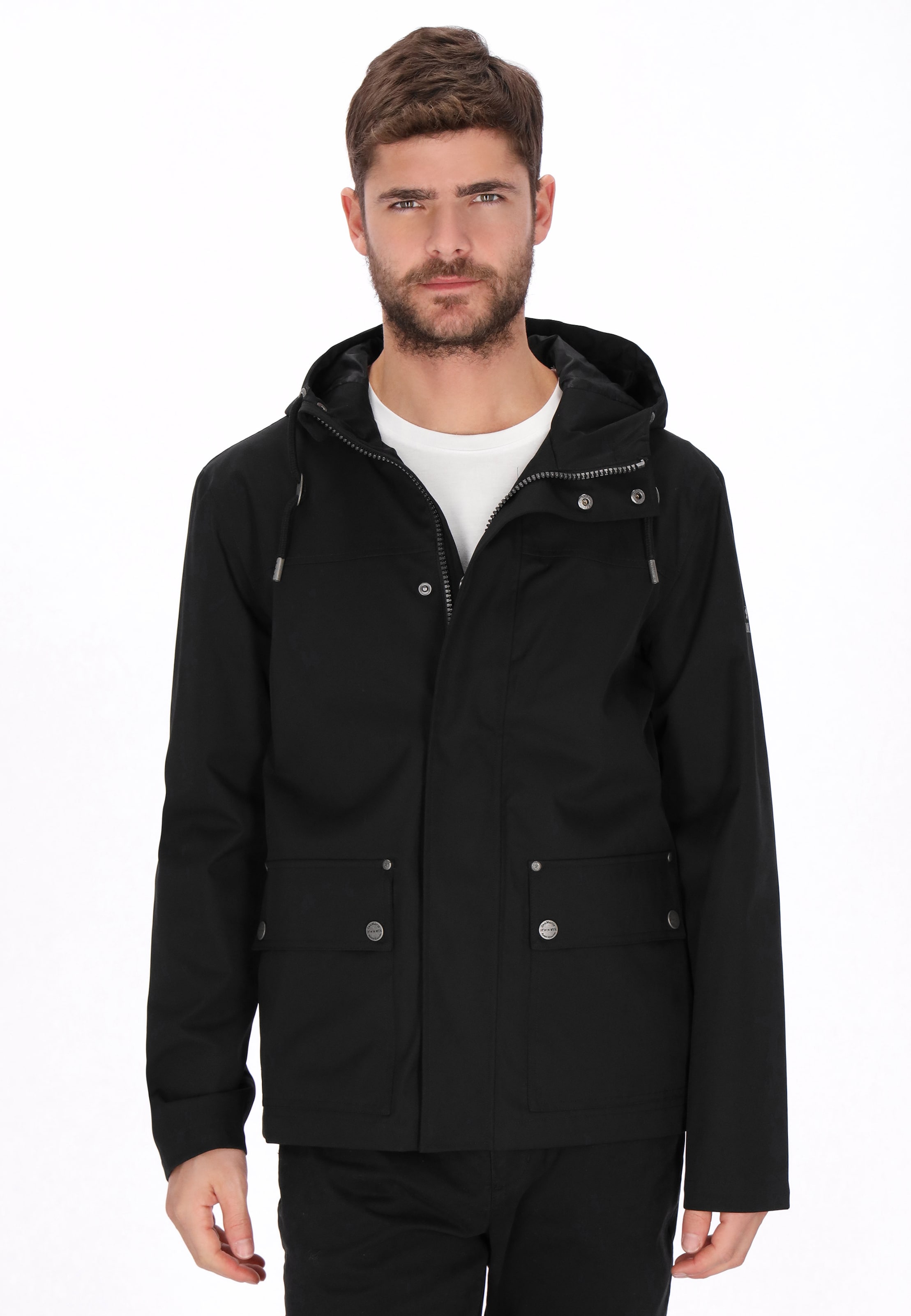 DreiMaster Klassik Weatherproof jacket in Black: front
