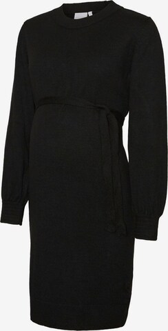 MAMALICIOUS Gebreide jurk 'NEWANNE' in Zwart: voorkant