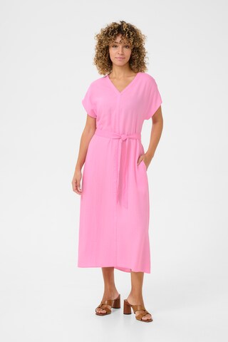 Cream Dress 'Venta ' in Pink