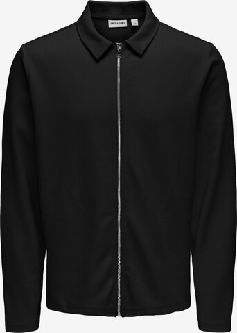 Only & Sons Sweatjacke 'ONSNEWKODYL' in Schwarz: Vorderseite