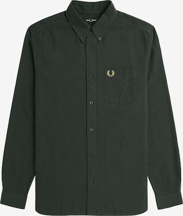 Fred Perry Button Up Shirt in Green: front