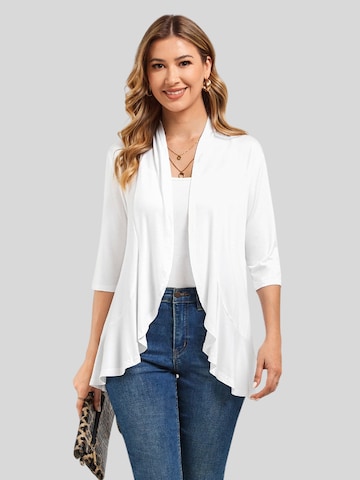 LapaPlus Knit Cardigan in White: front
