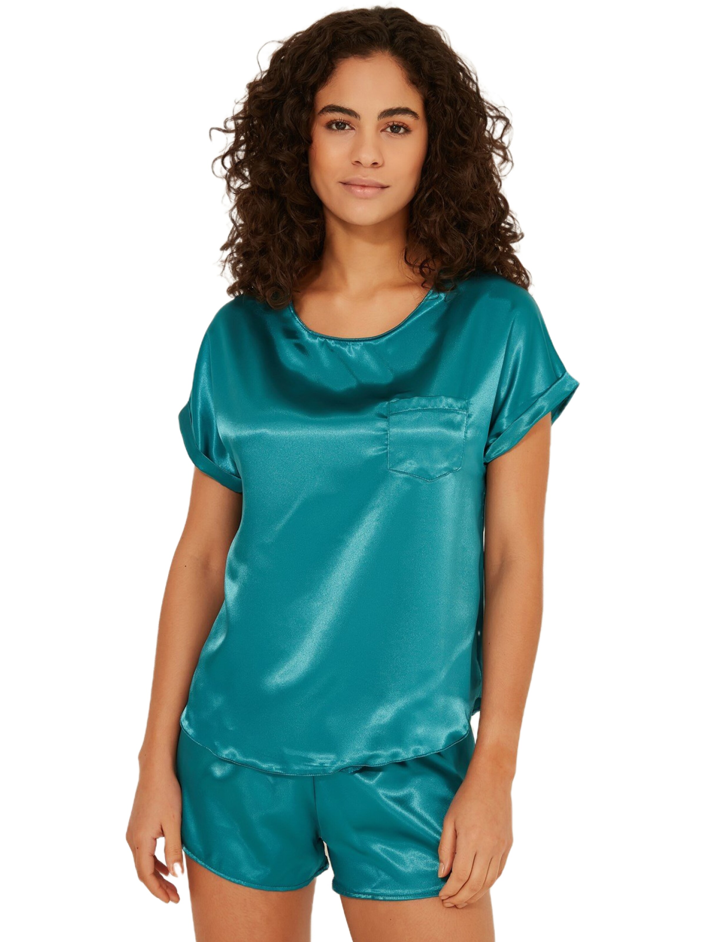 C&City Korte pyjama in Groen: voorkant