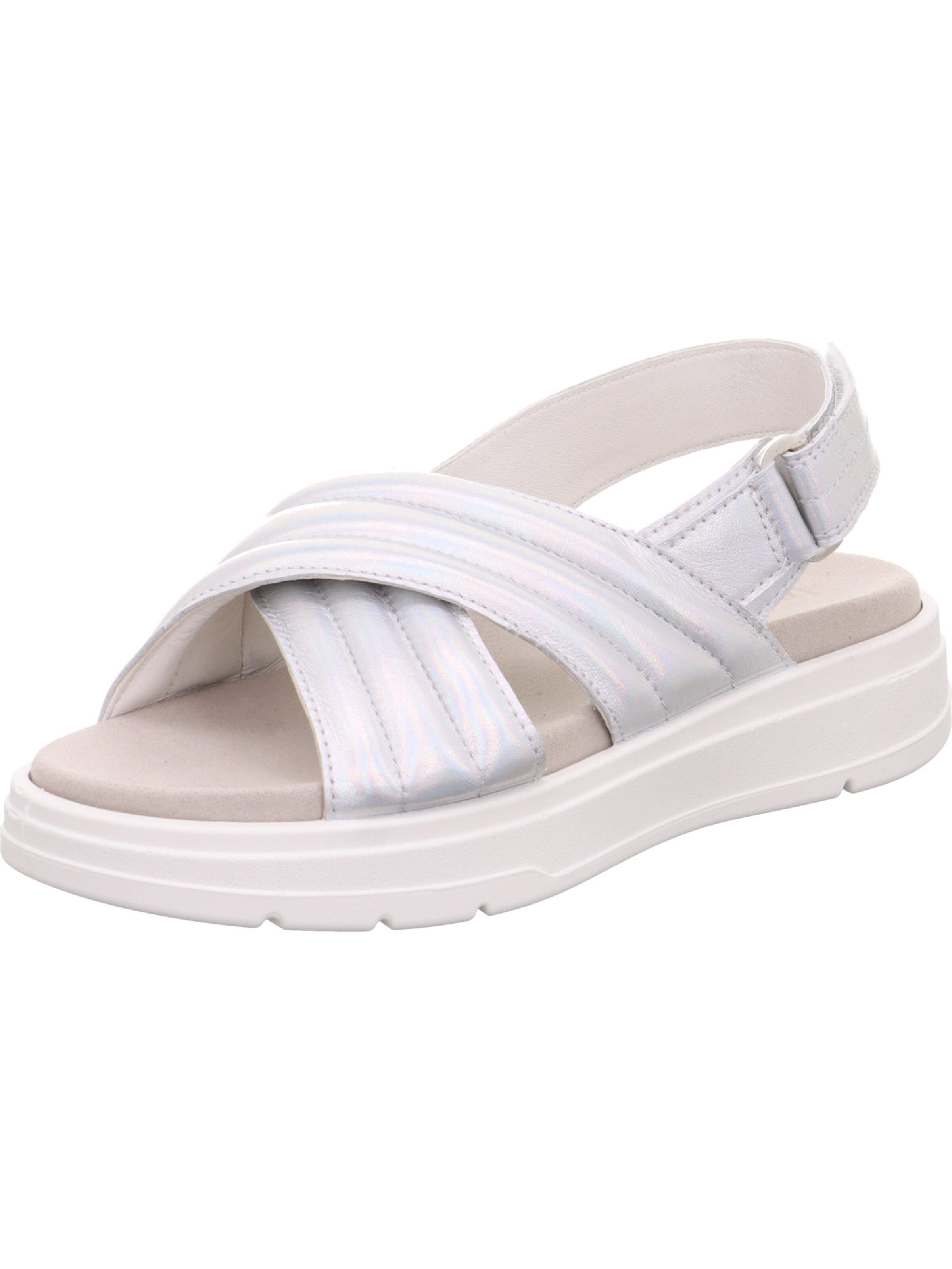 Legero Strap Sandals 'Sunwalker' in Silver: front