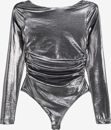 Bershka Shirt bodysuit in Silver: front