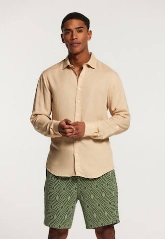 Shiwi Regular fit Button Up Shirt 'Lucas' in Beige