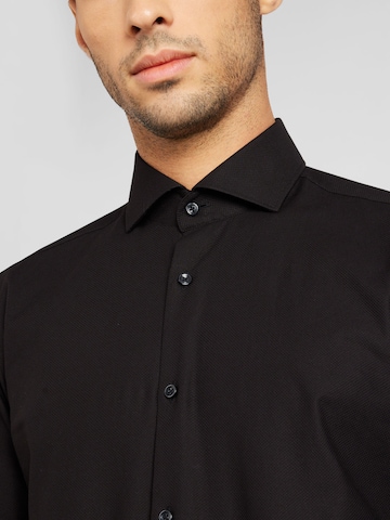 HUGO Red Slim fit Button Up Shirt 'Kason' in Black