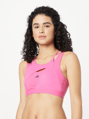 ADIDAS PERFORMANCE Bralette Sports Bra 'Powerimpact Luxe Medium-Support' in Pink: front