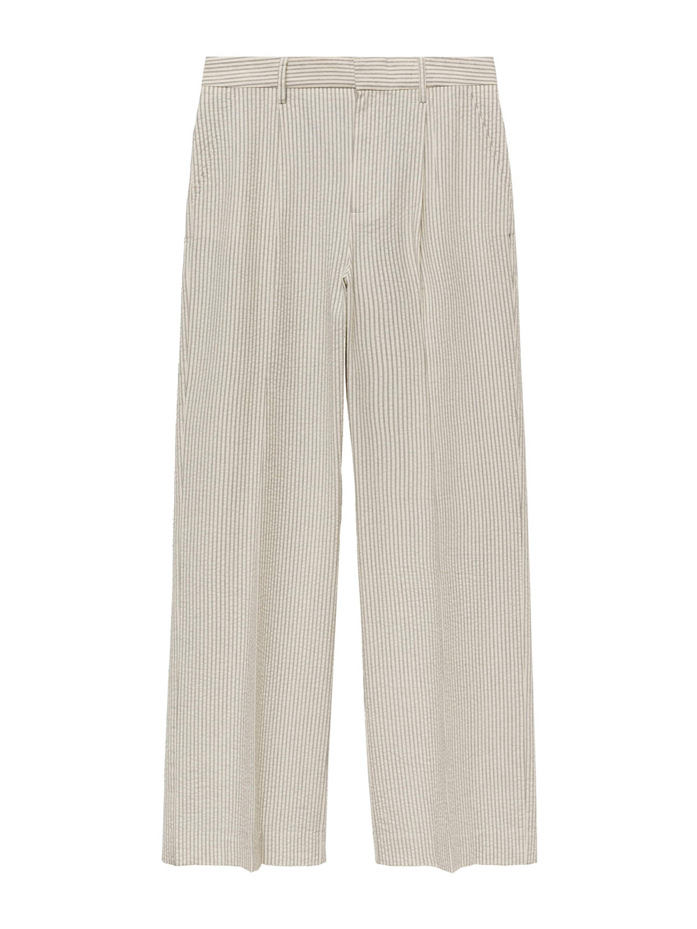 MANGO Wide leg Veckad byxa 'Celia' i beige: framsida