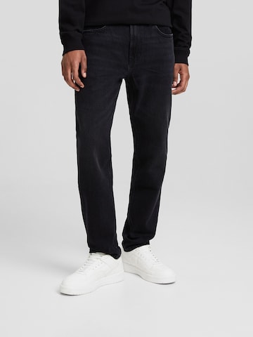 Coupe slim Jean Bershka en noir : devant