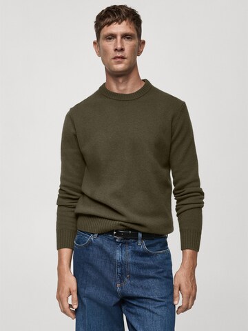 MANGO MAN Trui 'Lotus' in Groen: voorkant