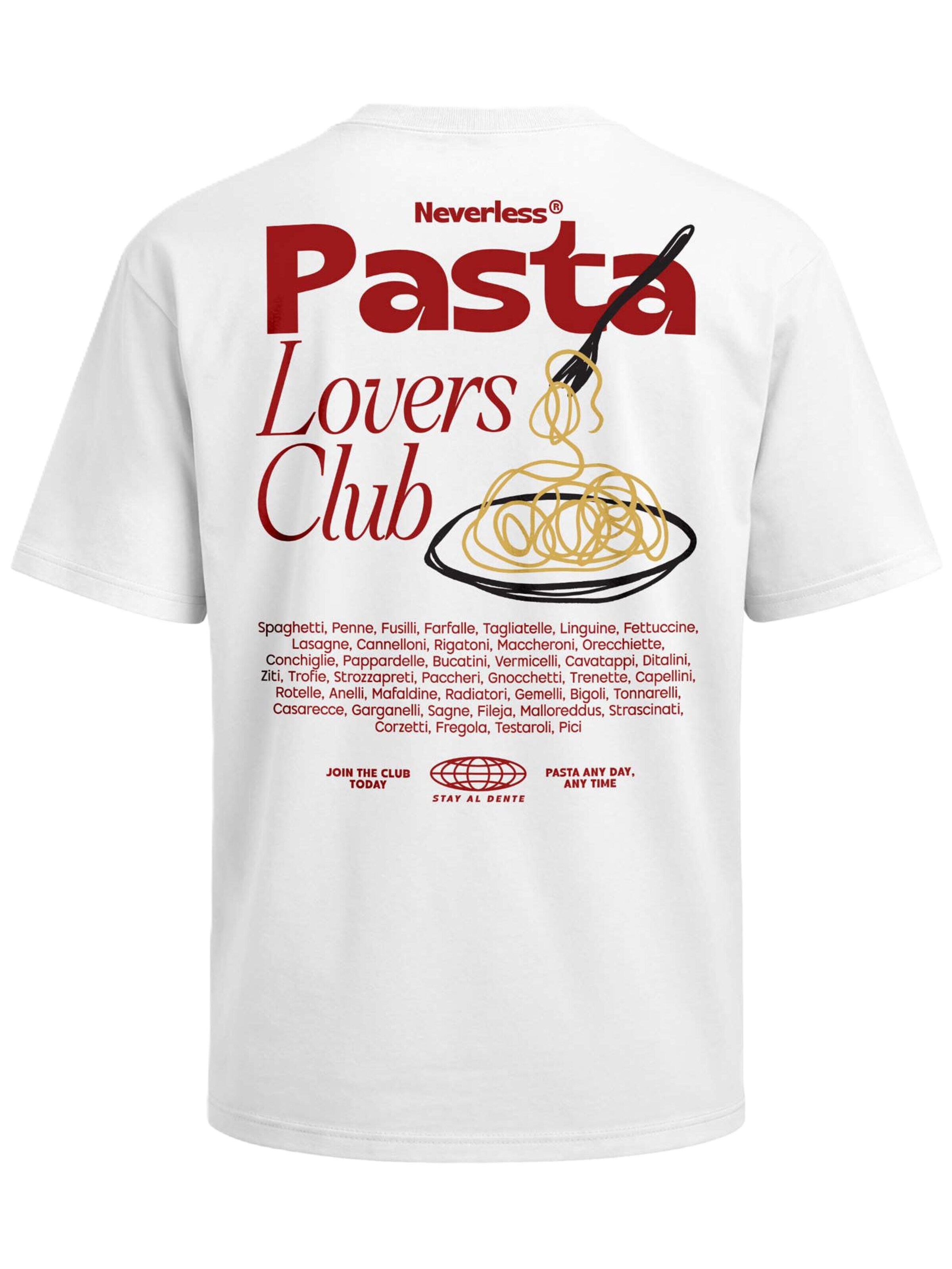 Neverless Shirt 'Pasta Lovers Club' in White