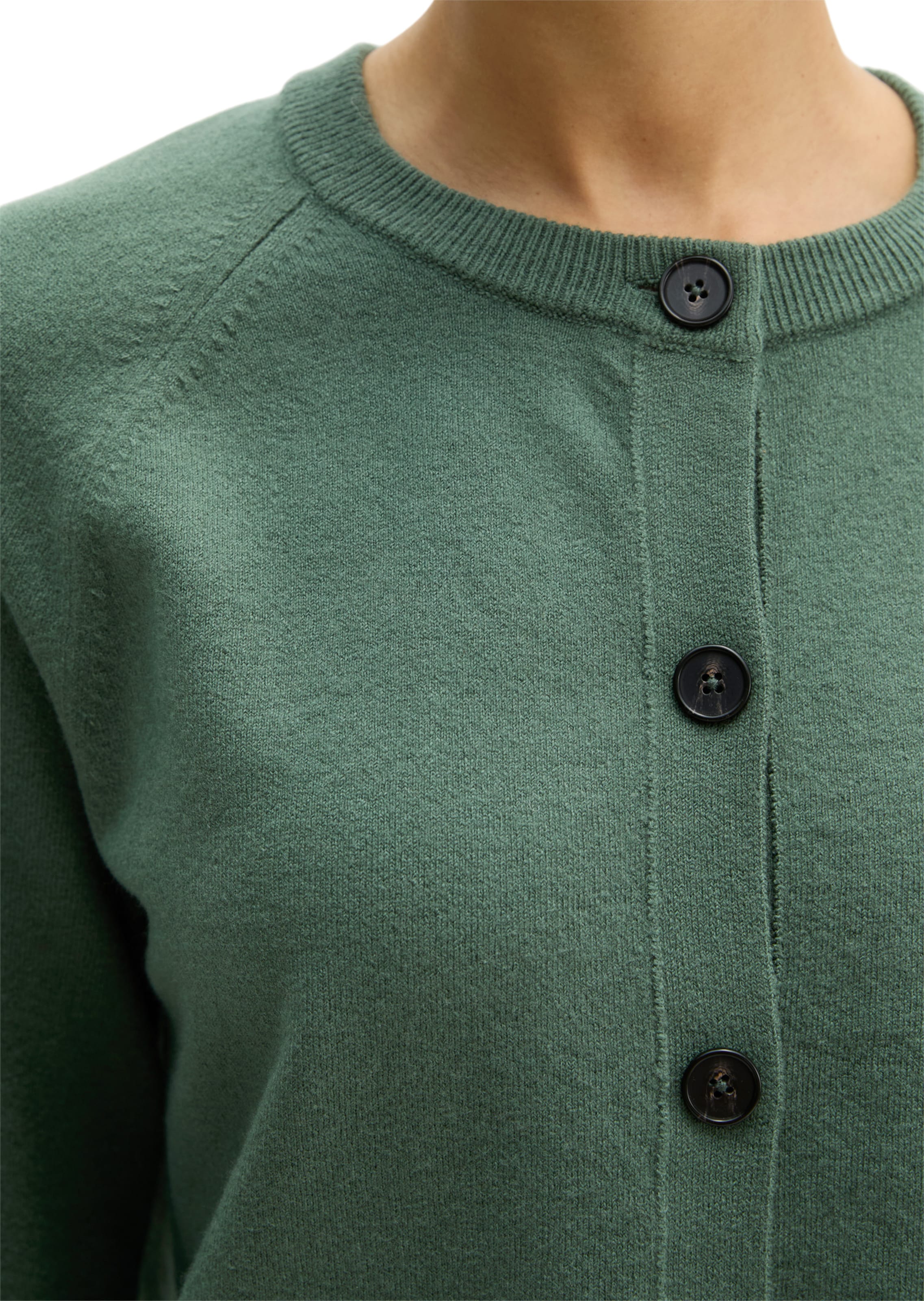 Marc O'Polo Gebreid vest in Groen: voorkant