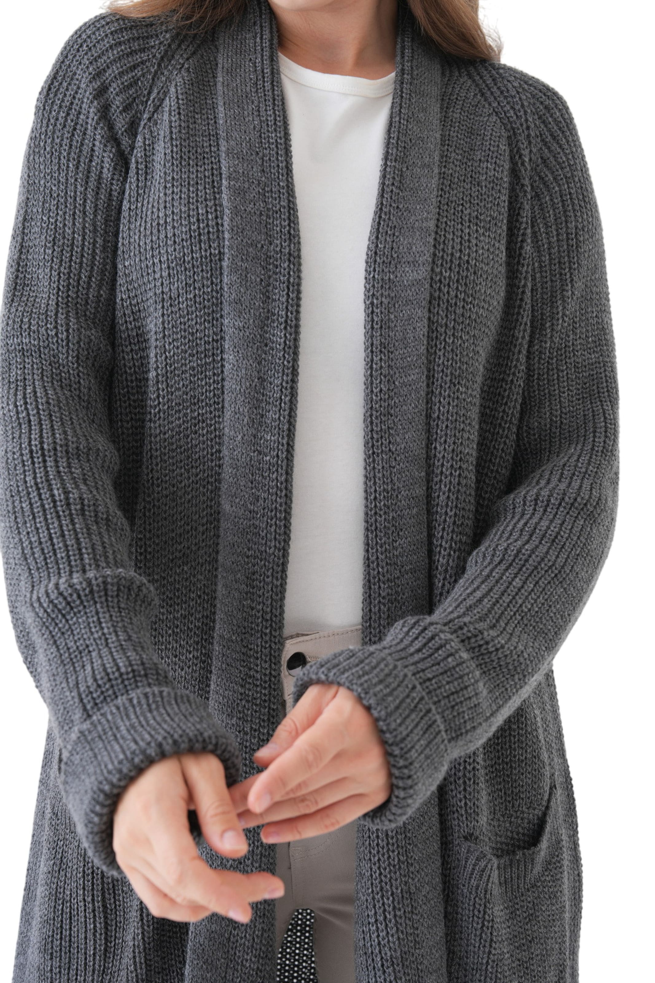 WOMAN VISION Gebreid vest in Grijs