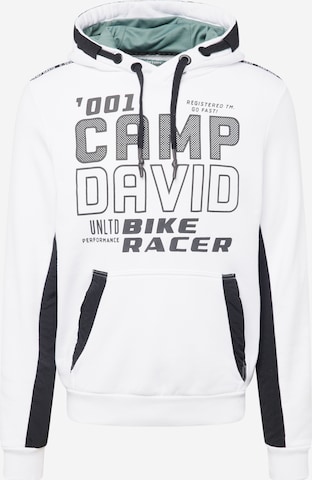 Sweat-shirt CAMP DAVID en blanc : devant