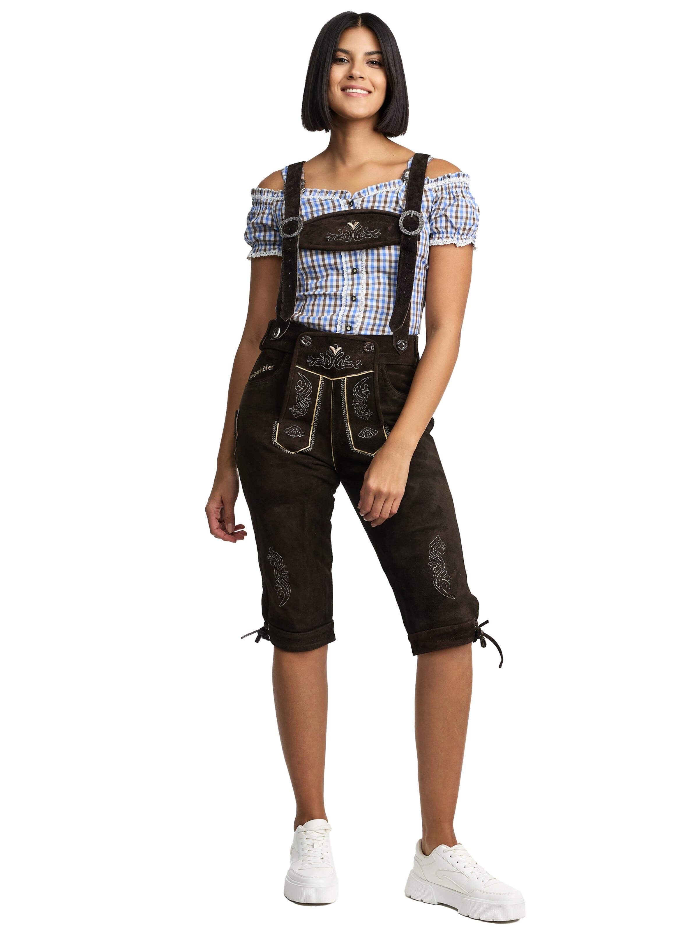 Steigenhöfer Regular Trachtenhose 'Clara'‌‌ in Braun: Vorderseite