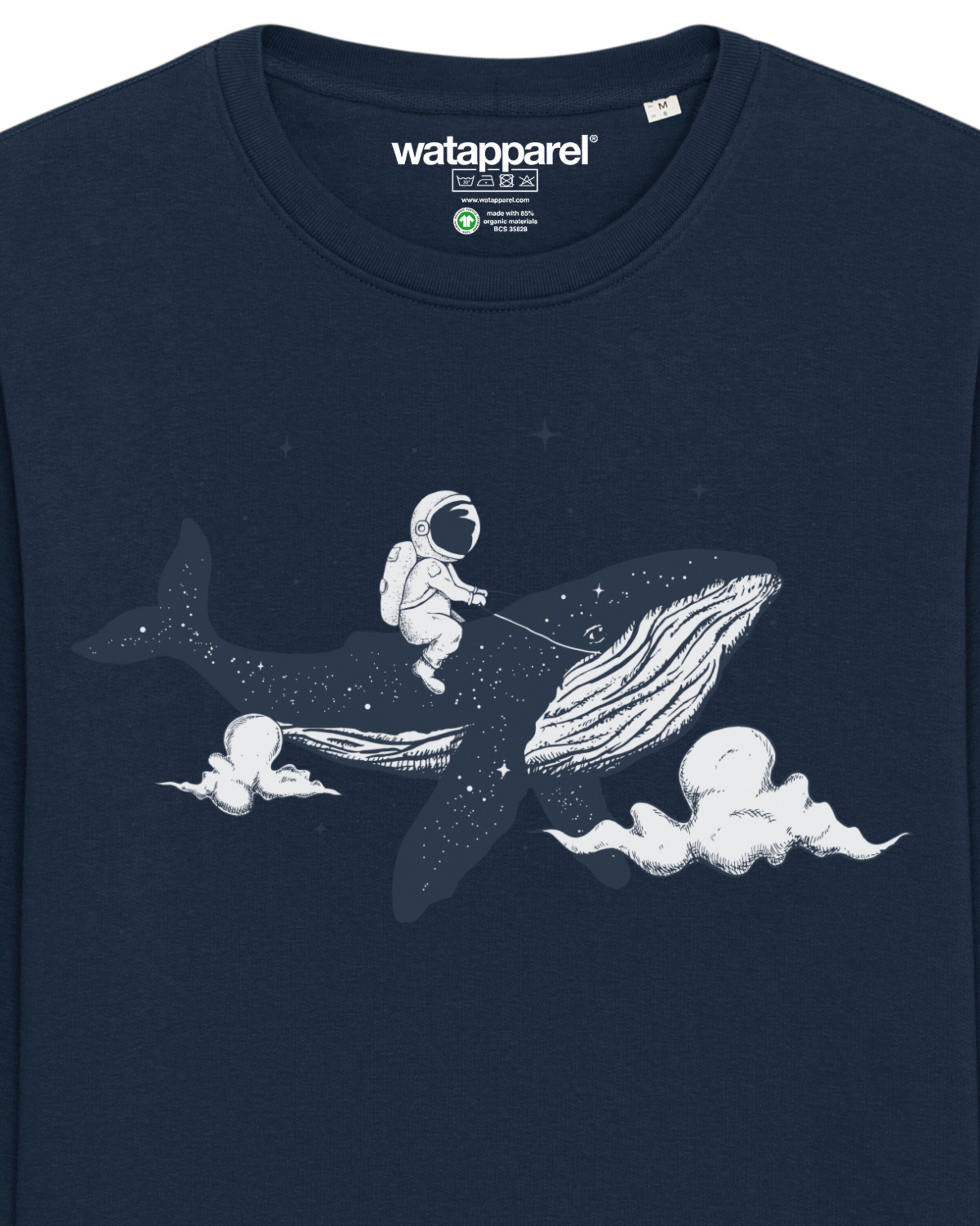 Watapparel Sweatshirt 'Spacewhale' in Blau