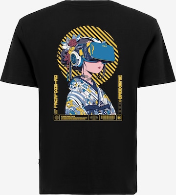 Oldskull T-Shirt 'Asian Virtual Geisha Logo' in Schwarz: Vorderseite