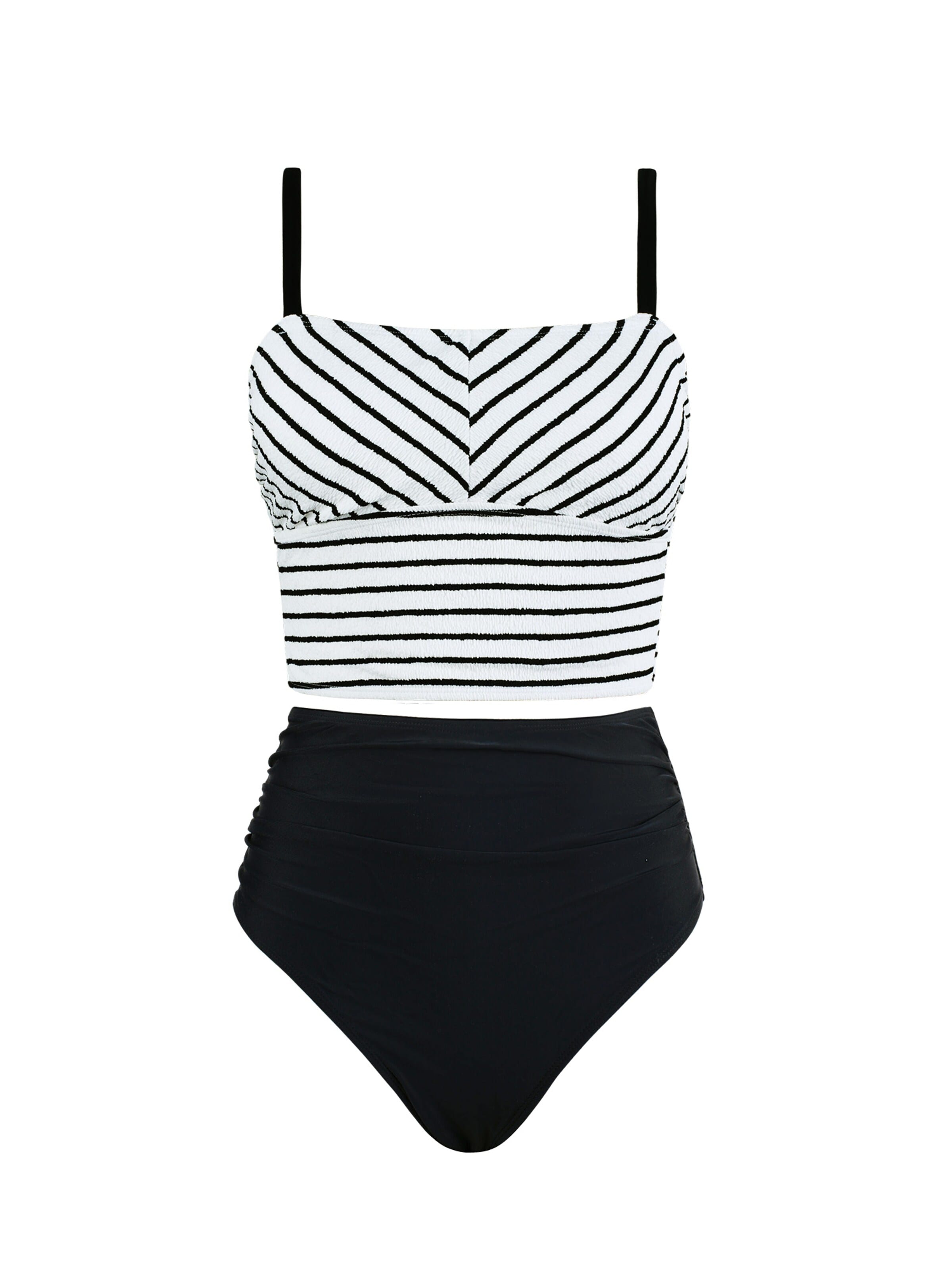 Cupshe Bustier Tankini 'Square neckline'‌‌‌‌‌‌ in Schwarz: Vorderseite