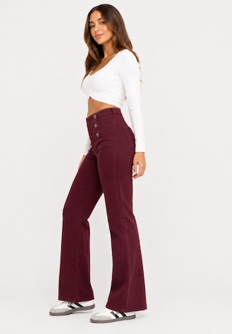 Elara Wide leg Jeans in Red