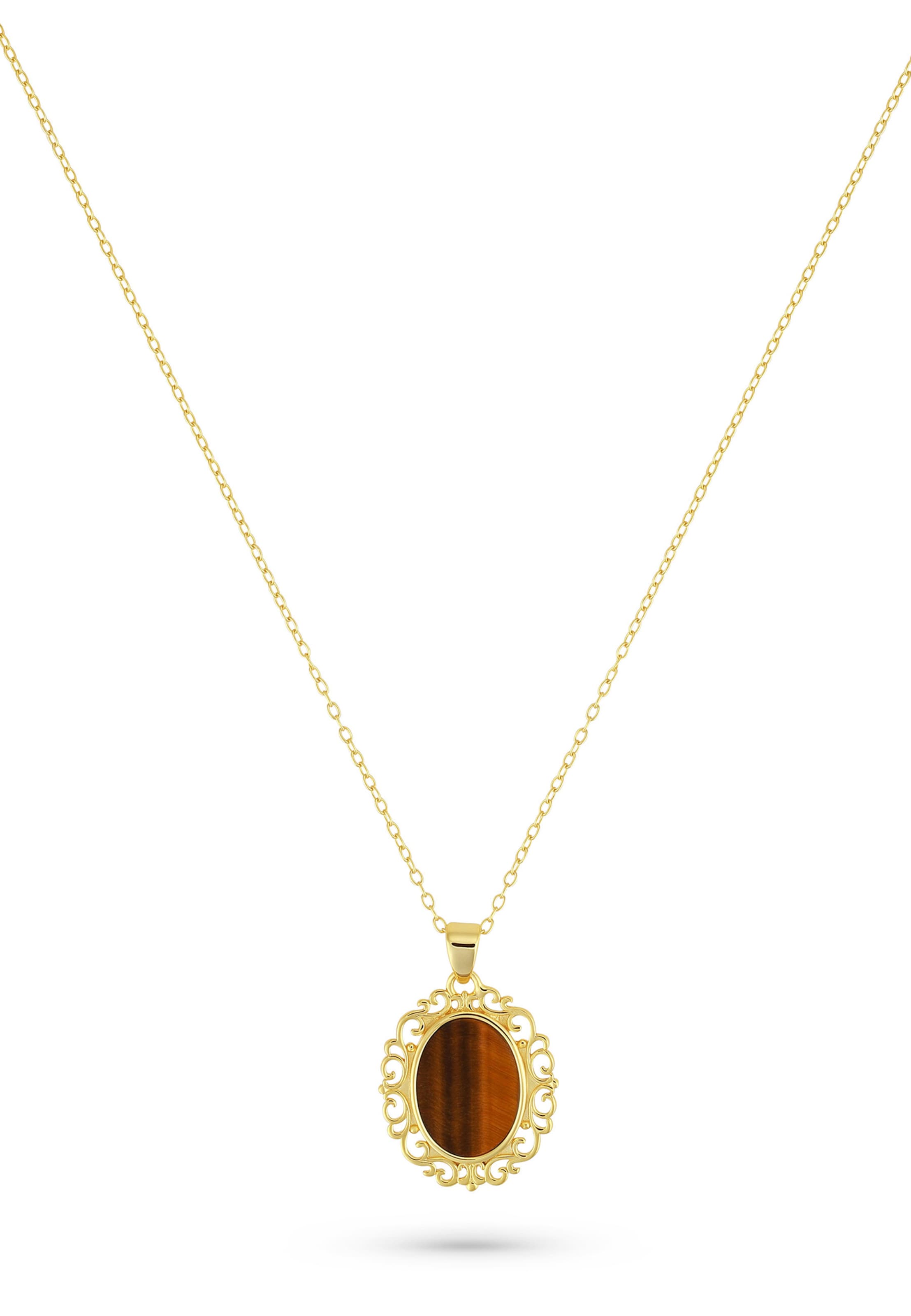 Collana 'Vintage Tiger Eye Pendant' di Commen Lines in oro