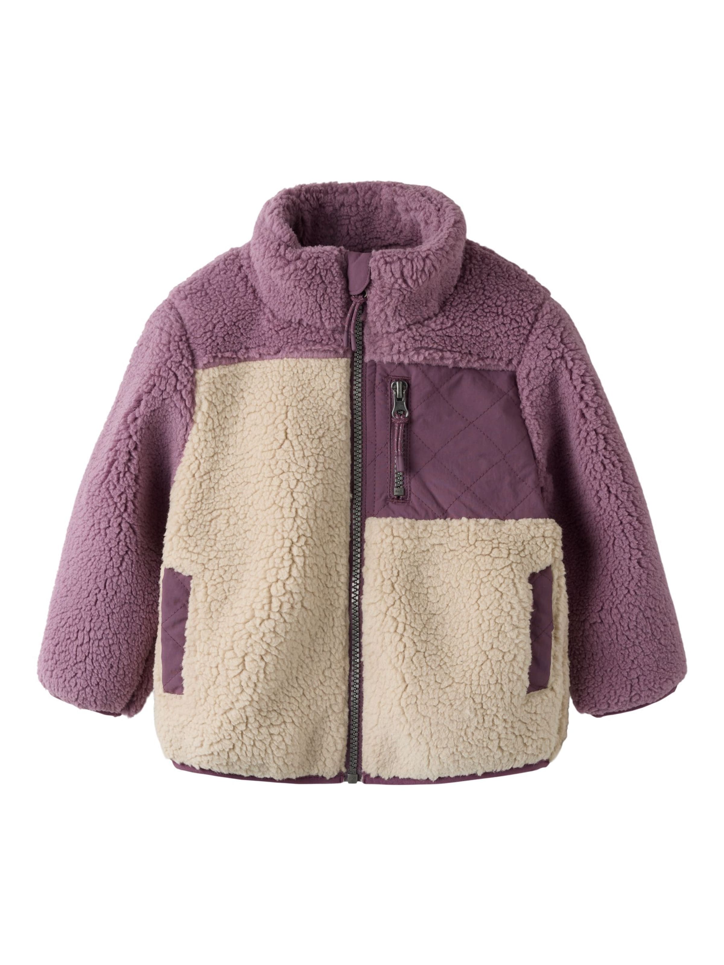 NAME IT Fleece jas in Beige: voorkant