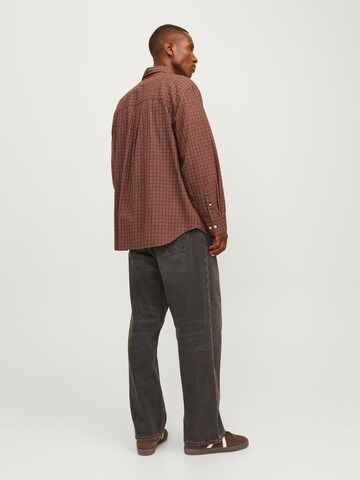 JACK & JONES Comfort fit Overhemd 'JORROBB' in Bruin