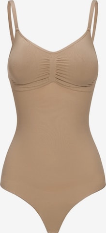 Body modellante 'Bodysuit Sculpting Shapewear with Built-In Wireless Bra and String' di cfab (formerly creamy fabrics) in beige: frontale