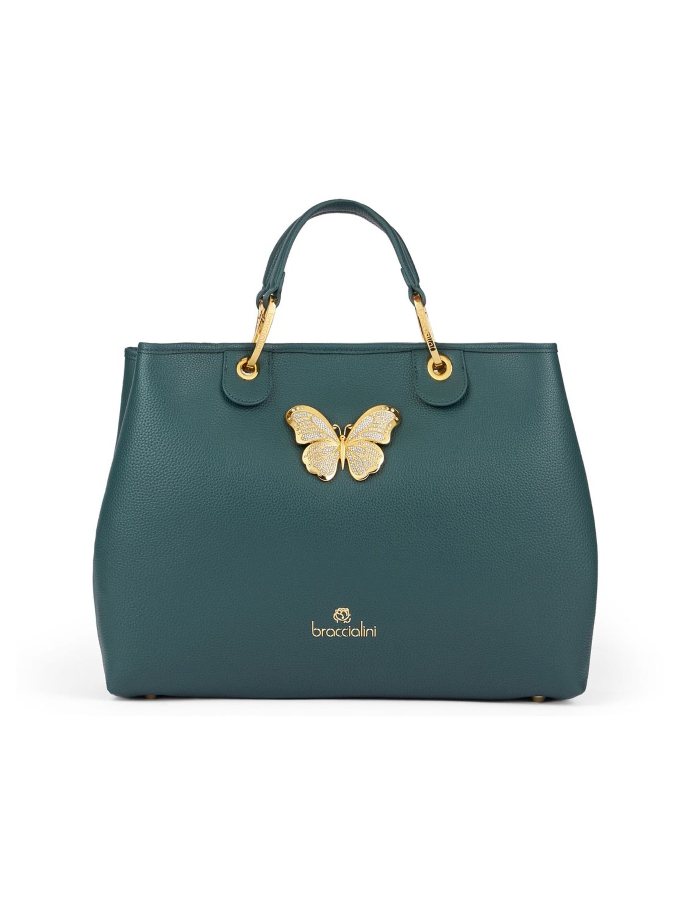 Borsa a mano 'Beth Jewels' di Braccialini in verde: frontale