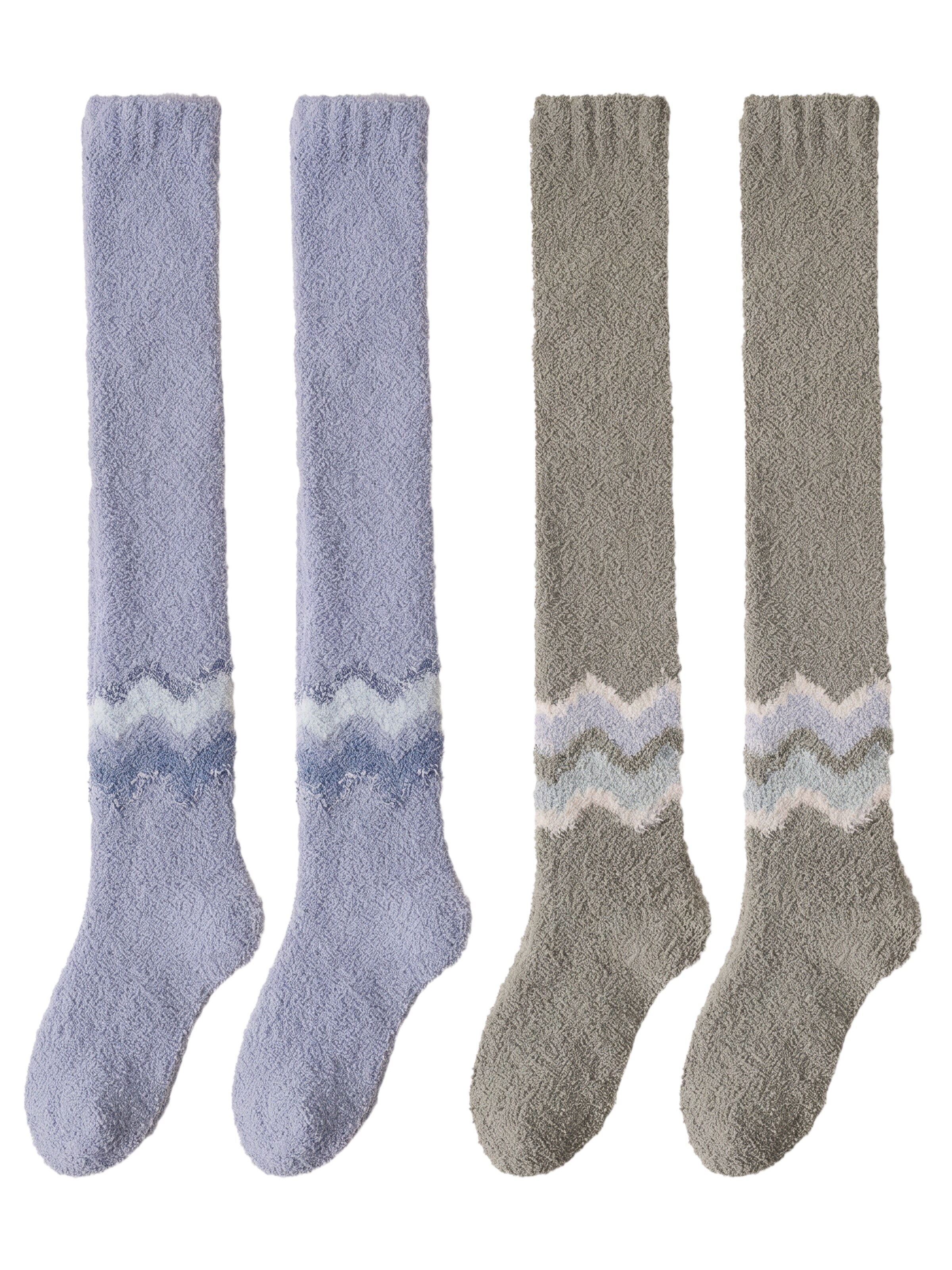 BONVERANO Over the Knee Socks in Blue: front