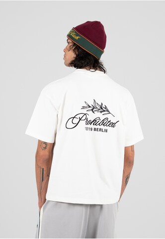 Prohibited - Camisa 'Leaf' em branco: frente