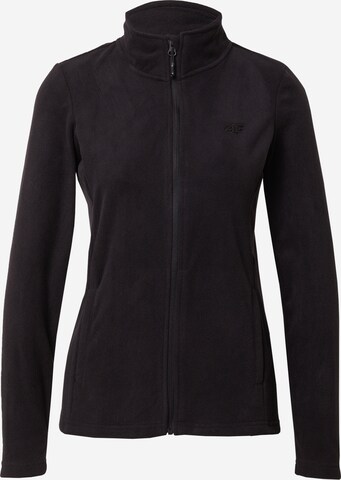 4F Athletic Fleece Jacket in Black: front