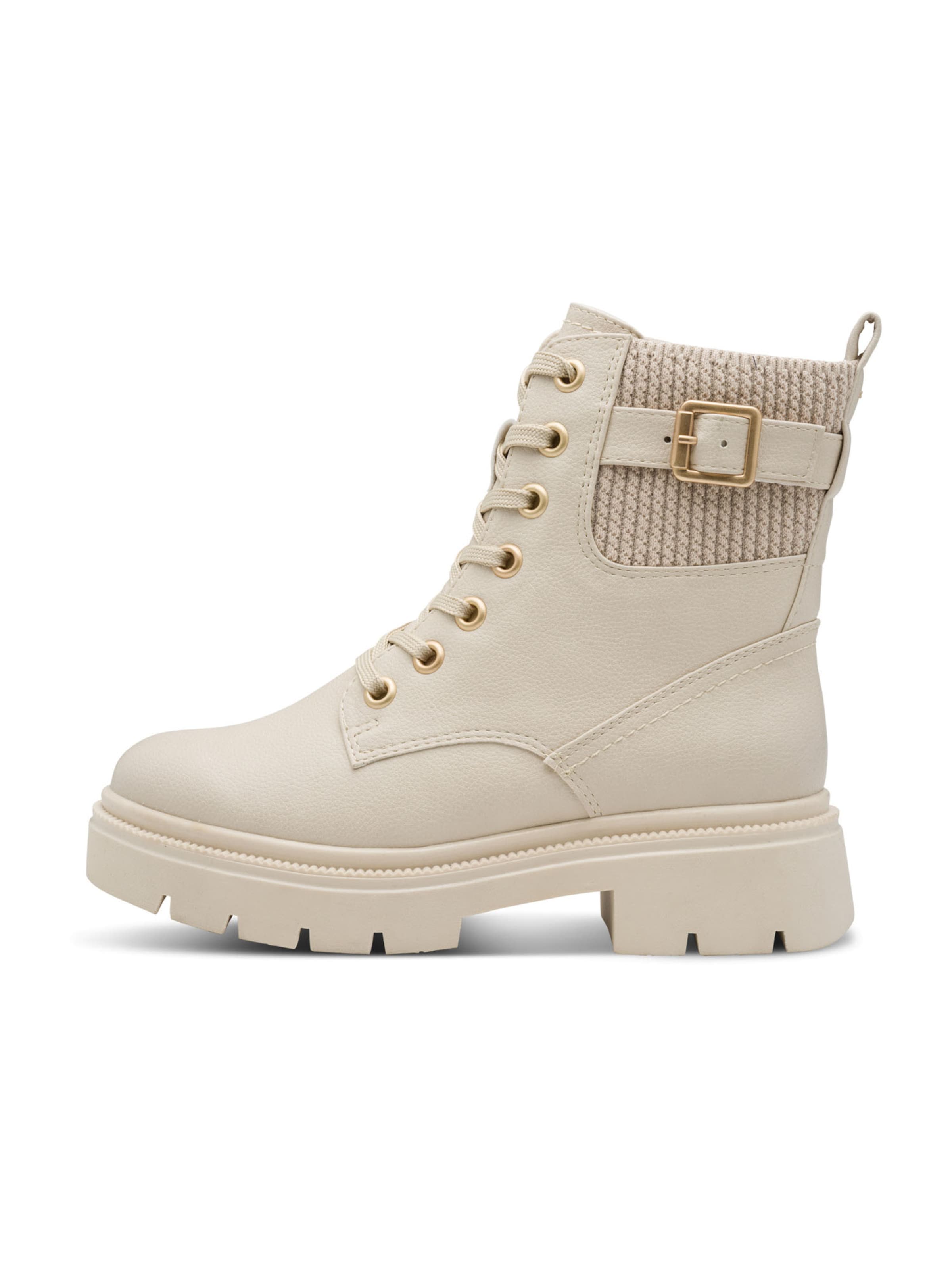 MARCO TOZZI Lace-Up Ankle Boots in Beige