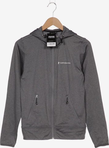 PEAK PERFORMANCE Sweatshirt & Zip-Up Hoodie in M in Grey: front