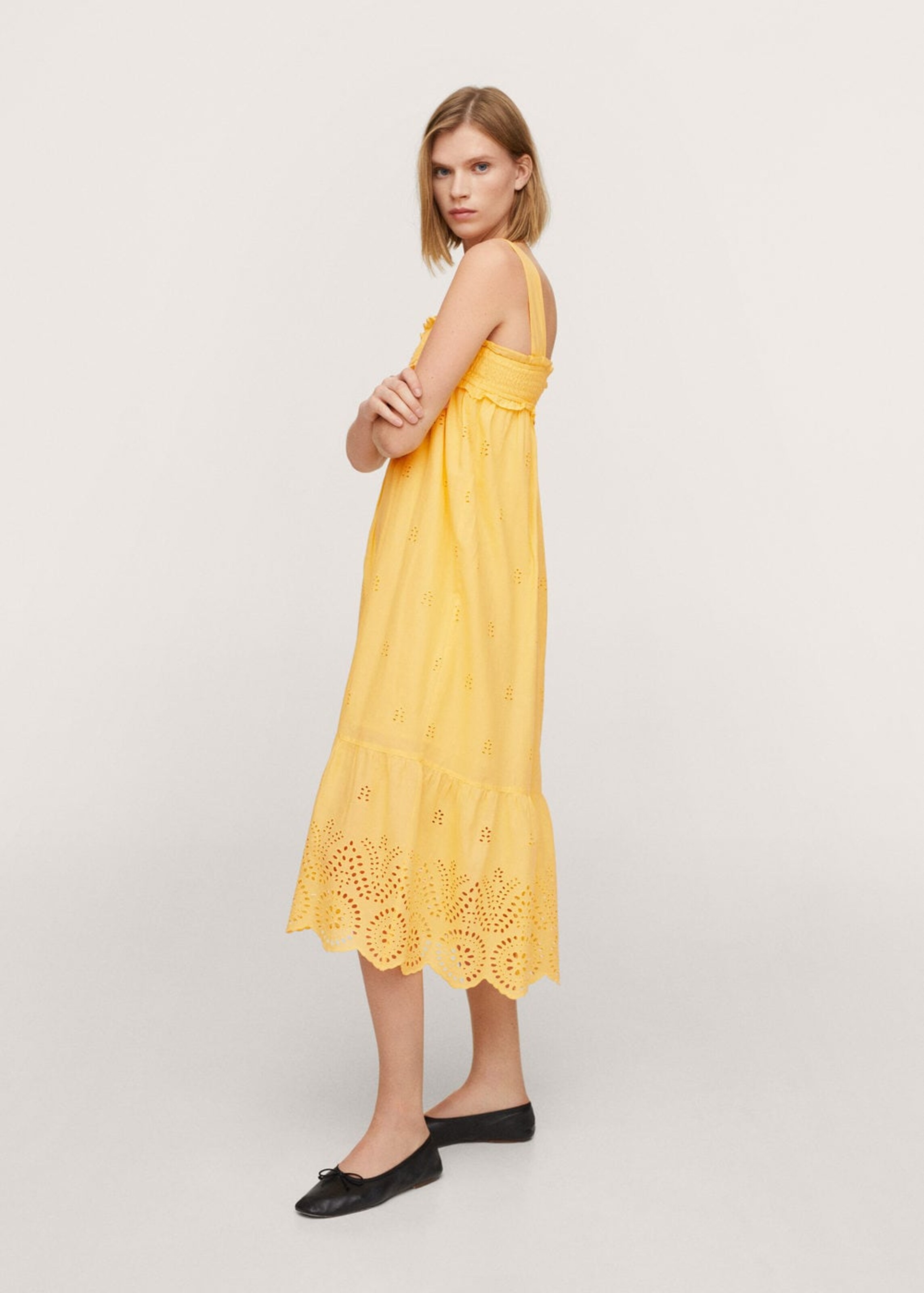 Frauen Kleider MANGO Kleid 'greta-h' in Dunkelgelb - RT24815 Frauen Kleider MANGO Kleid 'greta-h' in Dunkelgelb - RT24815