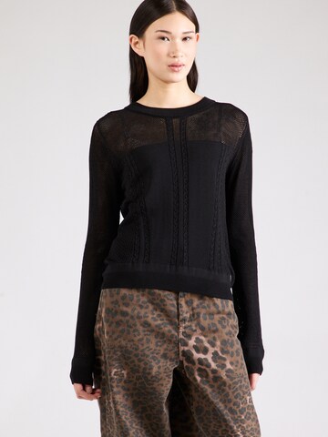 G-STAR - Jersey 'Pointelle' en negro: frente