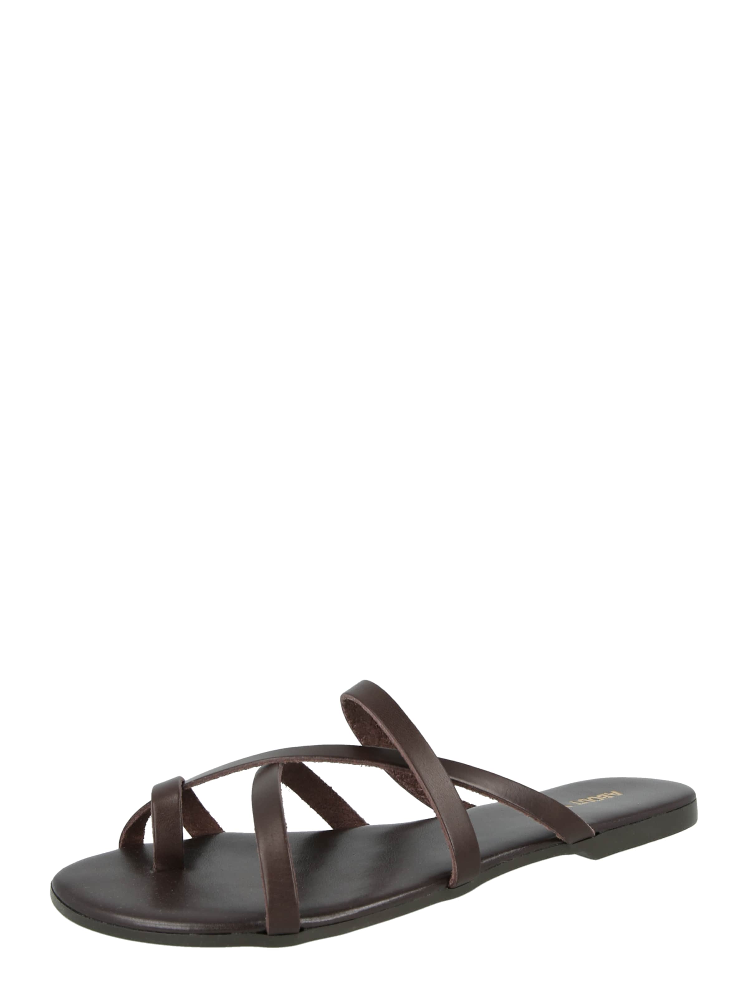 ABOUT YOU T-Bar Sandals 'Eleni' in Brown: front