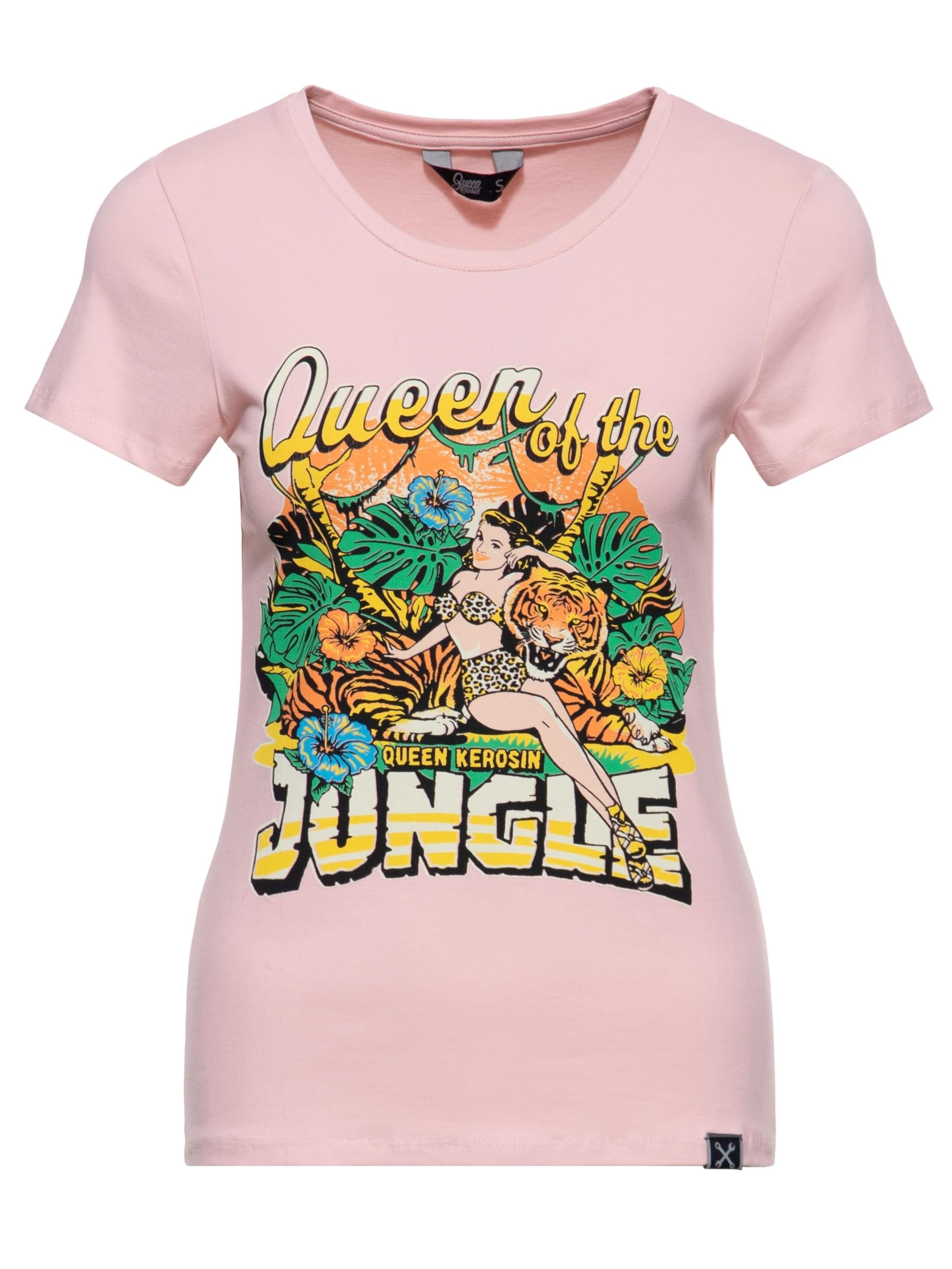 Queen Kerosin Shirt 'Queen of the Jungle' in Pink: front