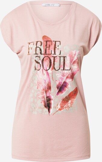 Hailys T-shirt 'Tessa' en or / gris clair / violet foncé / rose / rose, Vue avec produit