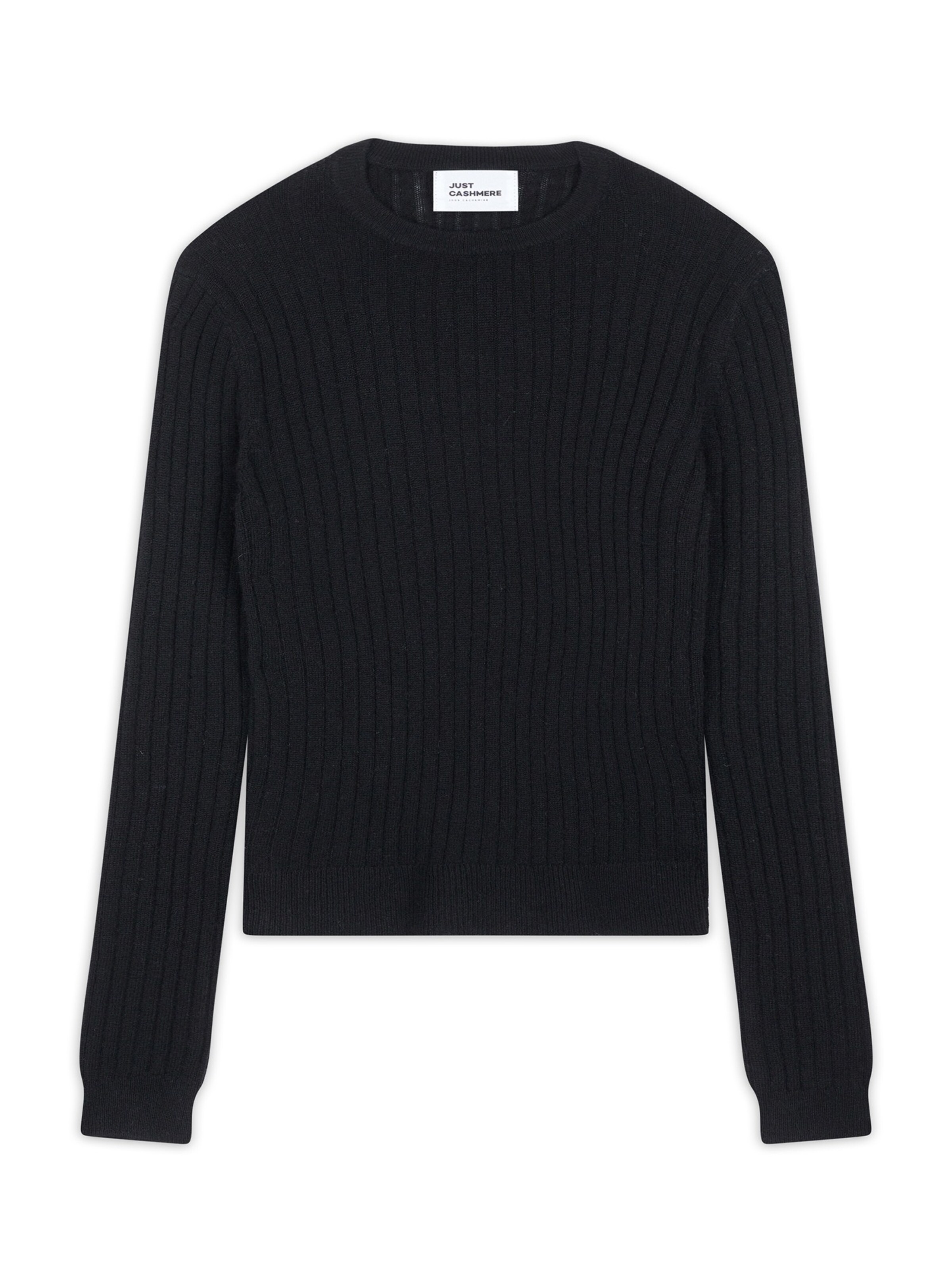 JUST CASHMERE Tröja 'AVANA' i svart: framsida