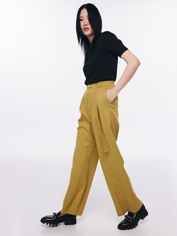 Twist Wide leg Pantalon in Geel