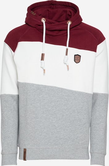 INDICODE JEANS Sweatshirt 'Pessac' in grey mottled / bordeaux / off white, Item view