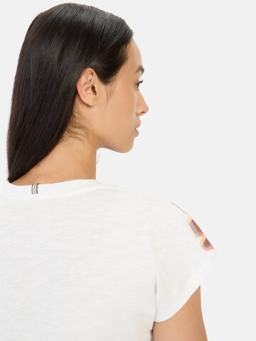 CAMEL ACTIVE T-Shirt mit Blumenprint aus Baumwolle in Weiß
