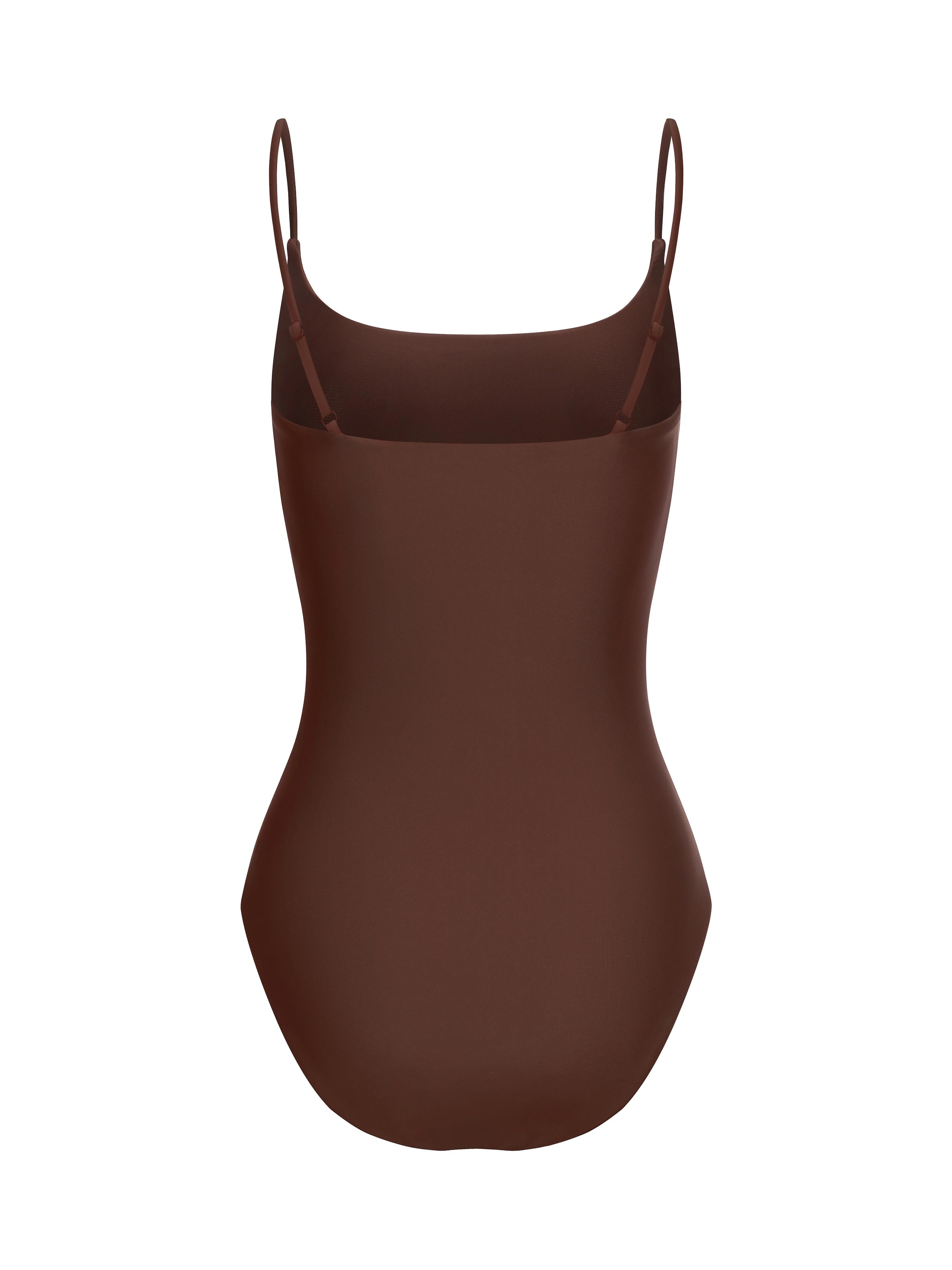 Costume intero 'Square Neck Soft Sculpt Swimsuit' di cfab (formerly creamy fabrics) in marrone