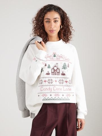 Felpa 'XMAS' di HOLLISTER in bianco: frontale