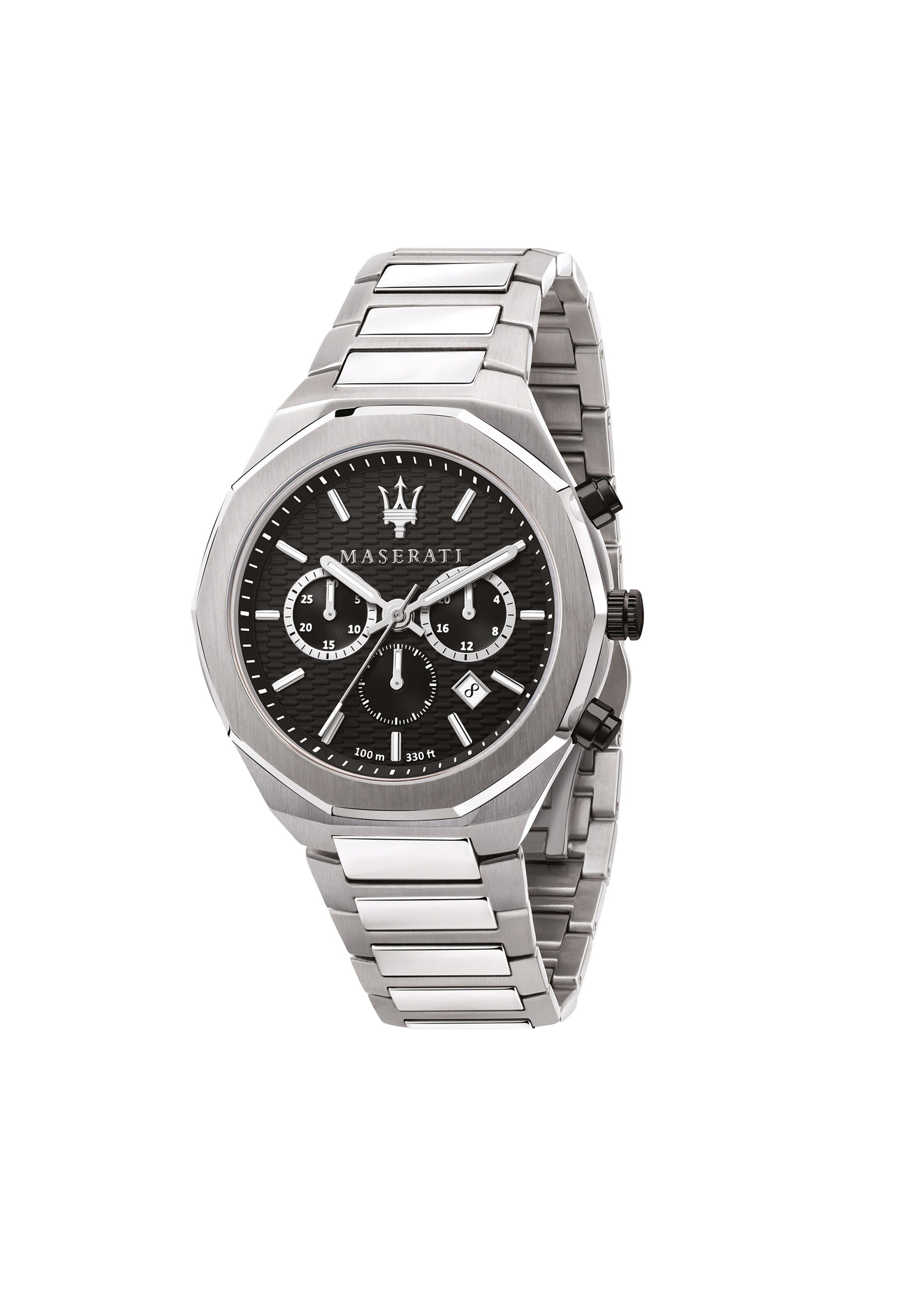 Maserati Uhr 'Stile' in Silber: Vorderseite