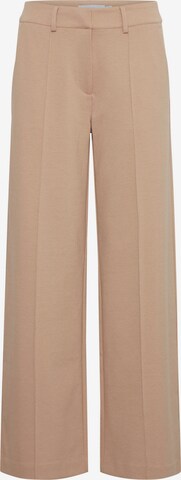 ICHI Pleated Pants 'IHKATE' in Beige: front