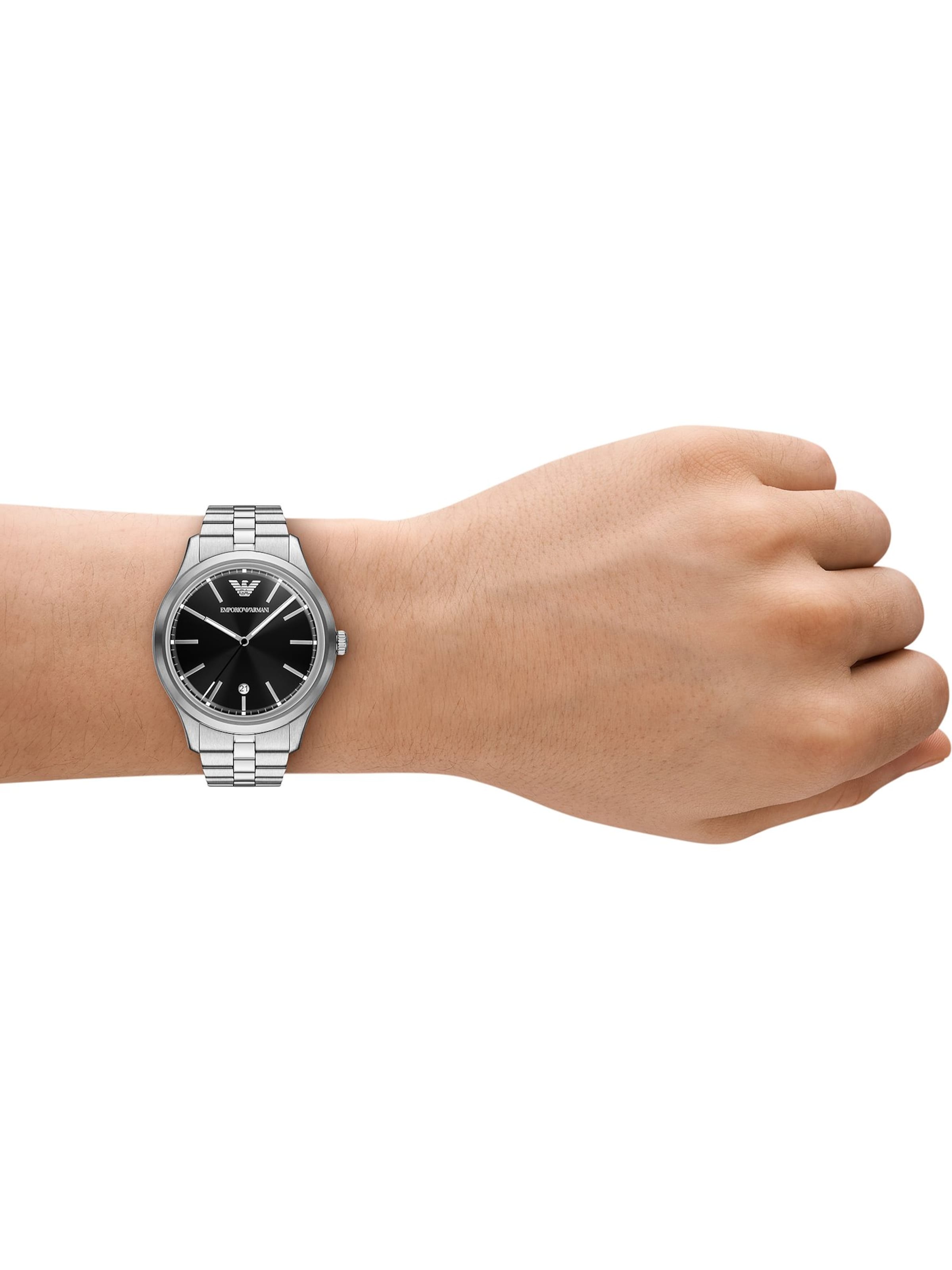 Emporio Armani Analoguhr in Silber: Vorderseite