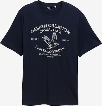 TOM TAILOR Men + Tričko – modrá: přední strana