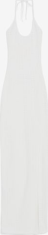 Bershka Pletena obleka | bela barva: sprednja stran